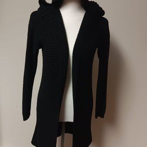 FOREVER 21 - NWT - STUNNING Black Long Cardigan with Open Hood and Bundles - S